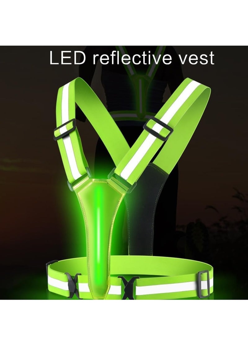 Meetion Led Light Up Running Vest Reflective Vest for Walking at Night, High Visibility Night Running Gear Rechargeable Adjustable Running Lights for Runners Walkers Men Women (Orange)  - Image 3