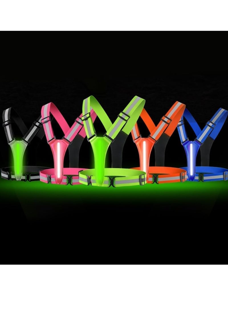 Meetion Led Light Up Running Vest Reflective Vest for Walking at Night, High Visibility Night Running Gear Rechargeable Adjustable Running Lights for Runners Walkers Men Women (Orange)  - Image 4