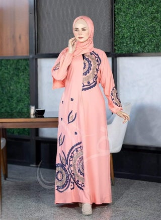 One piece embroidered prayer dress for women made from cotton blend with the attached scarf - one piece embroidered prayer abaya with the attached scarf -prayer clothes women - prayer gown for women - pzsku/Z6BDAF60E11206BB3E8CBZ/45/_/1720401176/c184412b-0154-40e1-bf99-c574fb6b5712