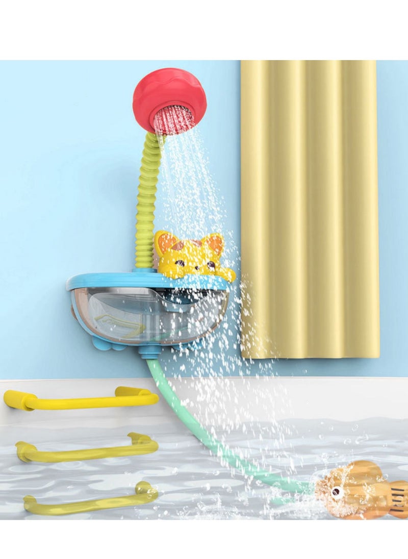 SYOSI - Baby Bath Toy with Shower Head, Cat Water Spray Squirt Shower Faucet and Automatic Bubble,Bathtub Water Pump Summer Essentials for Toddlers and Kids - Image 1