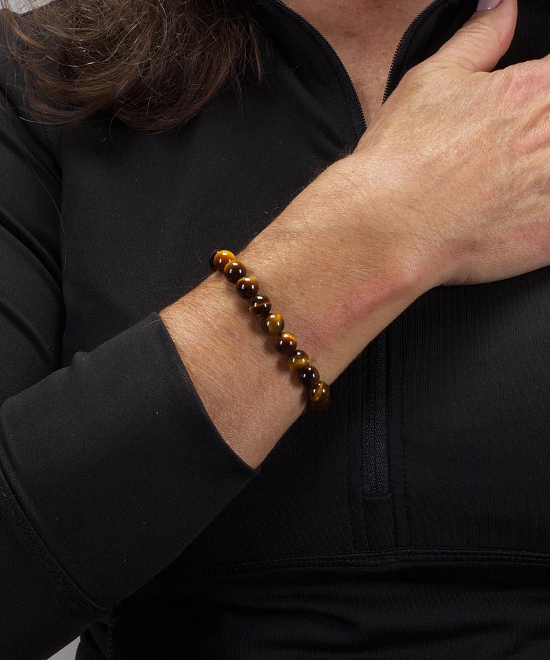 Cherry Tree Collection - Small, Medium, Large Sizes - Gemstone Beaded Bracelets For Women and Men - 8mm Round Beads (Tiger's Eye - Medium) - Image 2