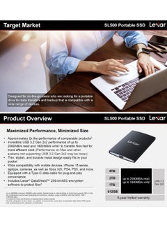 Generic Lexar 1TB SL500 USB 3.2 Portable SSD External Hard Drive  - Image 2