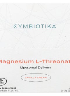 Cymbiotika Magnesium L-Threonate Liposomal Delivery Vanilla Cream 30 Pouches 10 ml Each 