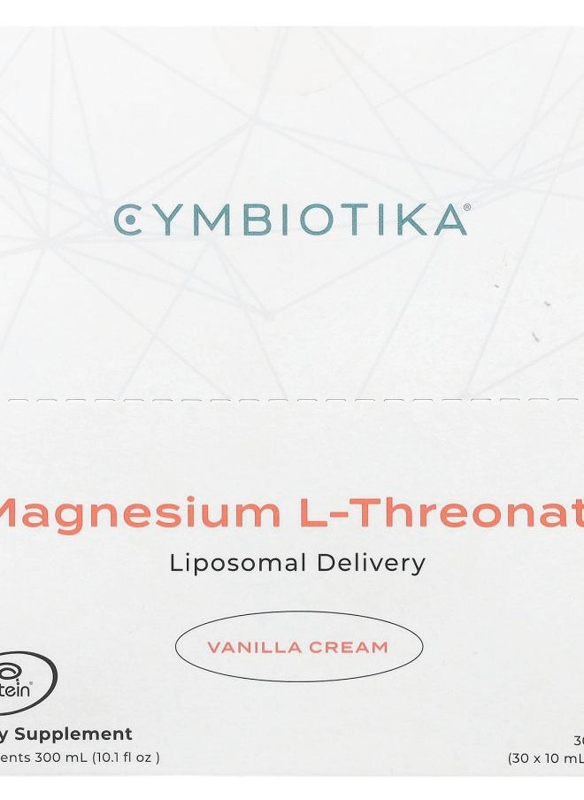 Cymbiotika - Magnesium L-Threonate Liposomal Delivery Vanilla Cream 30 Pouches 10 ml Each - Image 1