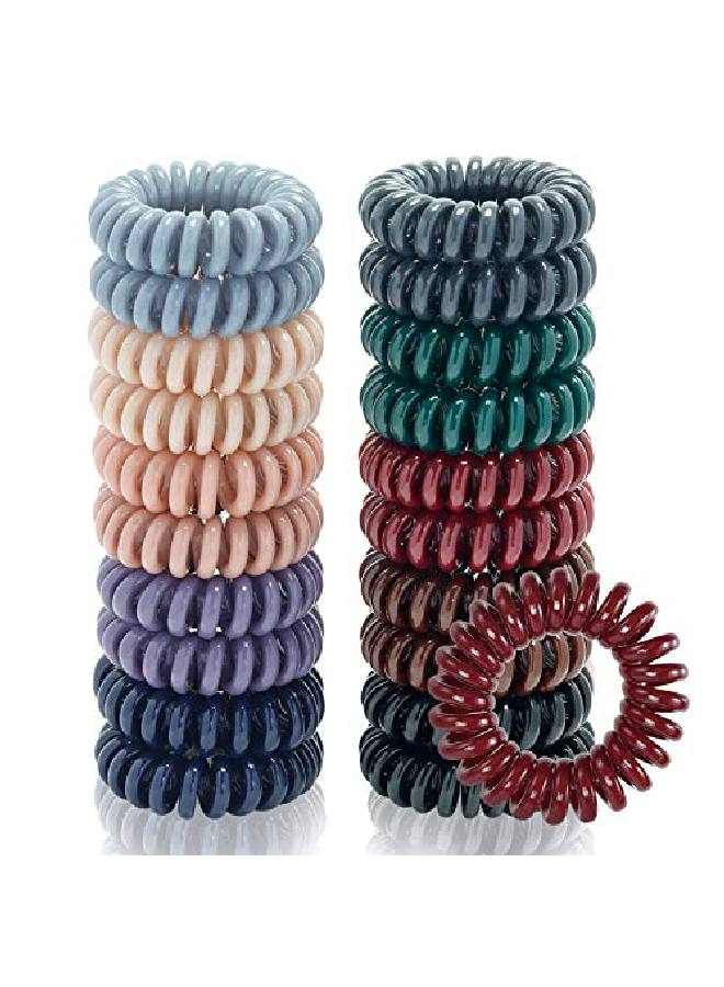 TailaiMei 20 Pcs Spiral Hair Ties No Crease Coil Hair Ties Phone Cord Hair Ties For Thick Hair Women Ponytail Holder Elastics(10 Color) - Image 1