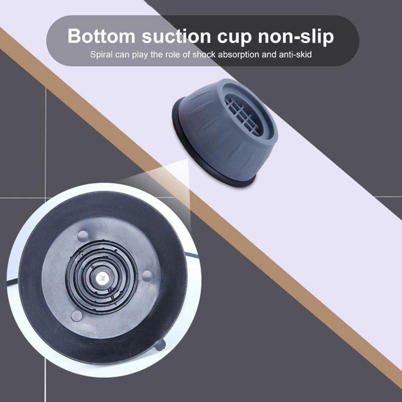Anti Vibration Washing Machine Stand, Washing Machine Feet Pads & Shock Pad Absorber, Anti-Vibration Pad for Washing Machine, Noise Cancellation Leg for Furniture (Round PAD 4 PCS)  - Image 2