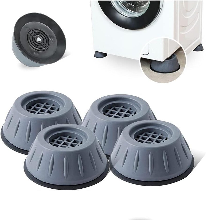 Anti Vibration Washing Machine Stand, Washing Machine Feet Pads & Shock Pad Absorber, Anti-Vibration Pad for Washing Machine, Noise Cancellation Leg for Furniture (Round PAD 4 PCS)  - Image 1