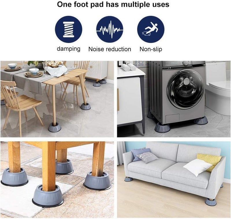Anti Vibration Washing Machine Stand, Washing Machine Feet Pads & Shock Pad Absorber, Anti-Vibration Pad for Washing Machine, Noise Cancellation Leg for Furniture (Round PAD 4 PCS)  - Image 5