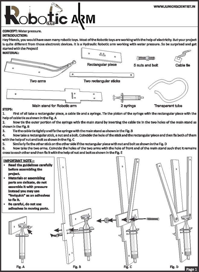 THE CURIOUS BRAIN ROBOTIC ARM (DO IT YOURSELF SCIENCE ACTIVITY KIT) - hydraulic and pneumatic Project - Image 2