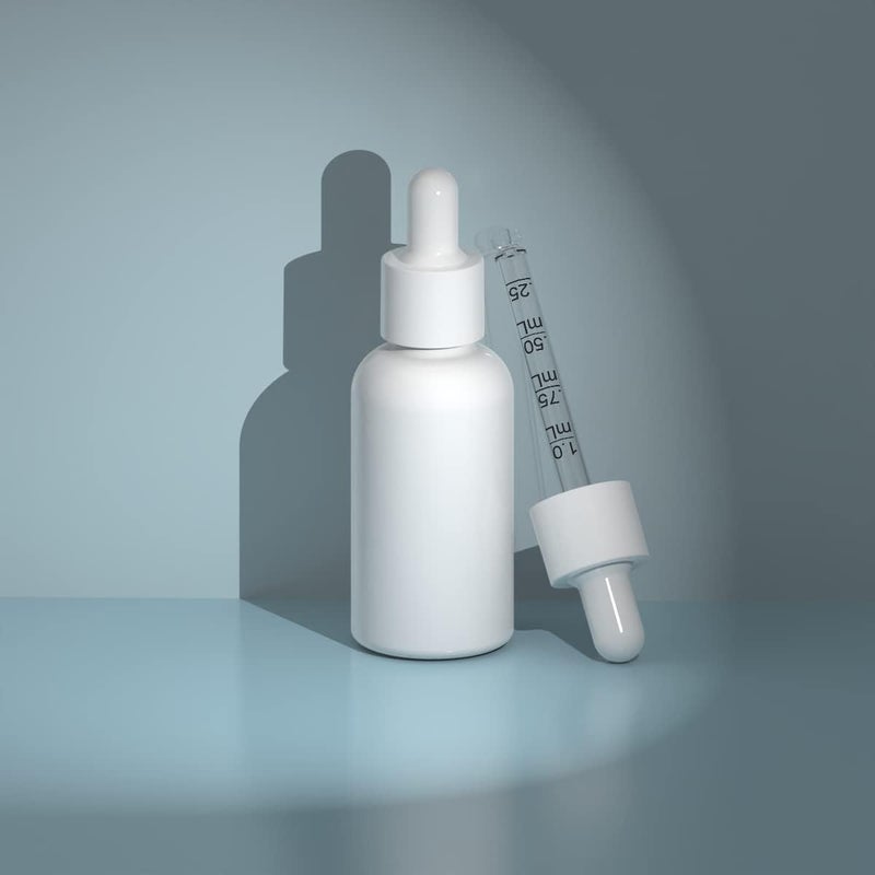 seafulee 1oz White Coated Eye Glass Dropper Bottles (30ML) with White Cap and Pipettes, UV Safe Bottles for Essential Oils and Aromatherapy (Pack of 30) - Image 2