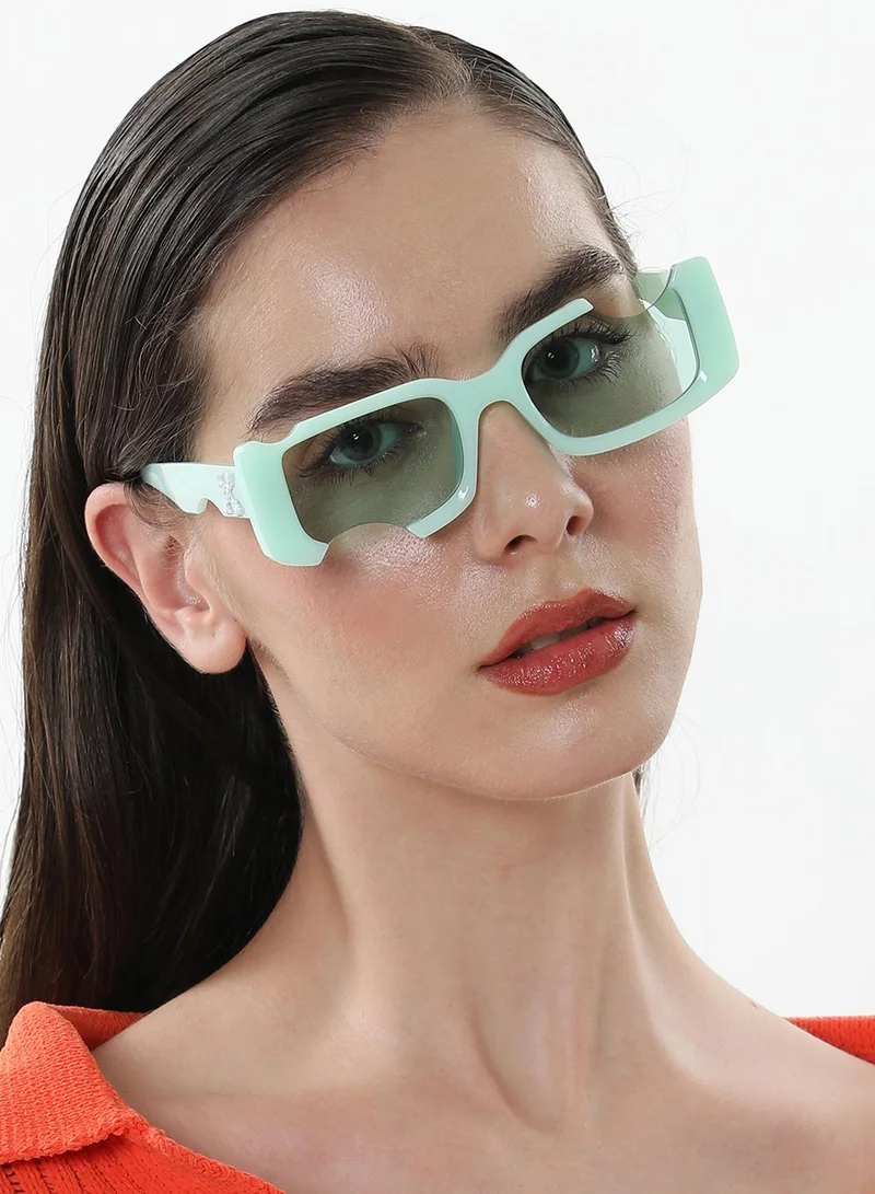 صوص هاوت نظارة شمسية مستطيلة كرانش - أخضر نعناعي