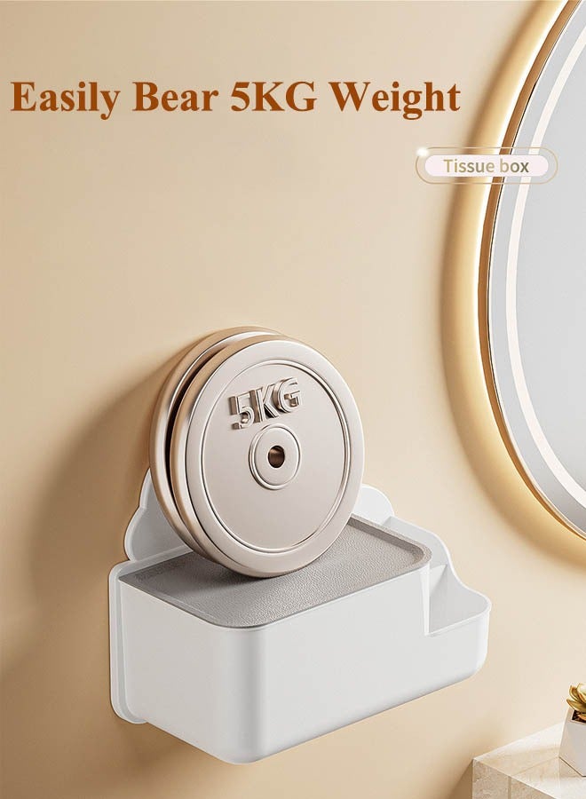 XiuWoo Wall-mounted tissue box for storing face towels tissue extraction box for household toilet kitchen wall-mounted box - Image 4