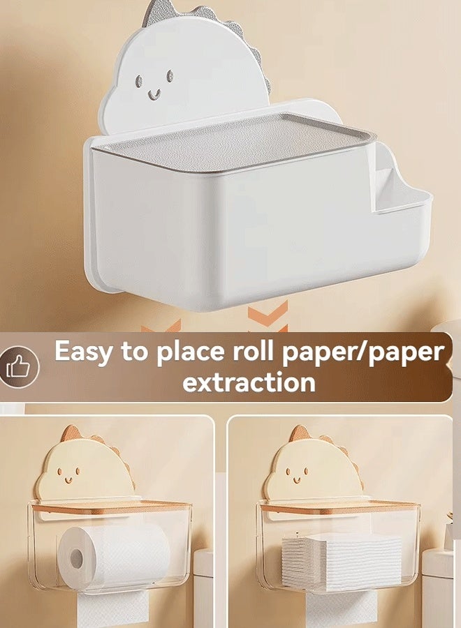 XiuWoo Wall-mounted tissue box for storing face towels tissue extraction box for household toilet kitchen wall-mounted box - Image 1