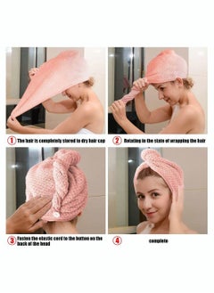 SYOSI Microfibre Hair Towel Turban Towel Dry Cap Quick Lady Superfine Fiber Bath Head Wrap 2 Pack  - Image 2