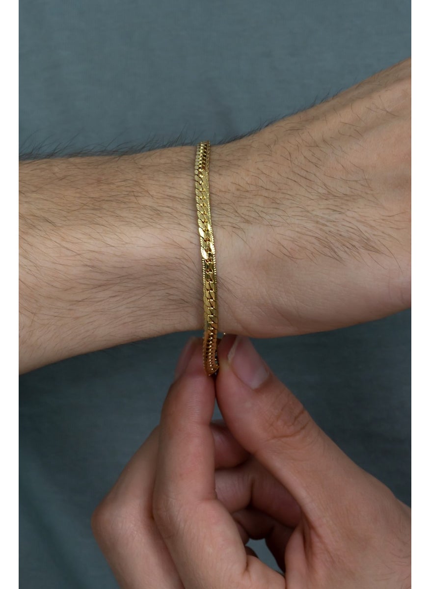 Takı Dükkanı Jewelry Store Crush Straw Flat Snake Yellow Men's Steel Bracelet Tag SCB19  - Image 3