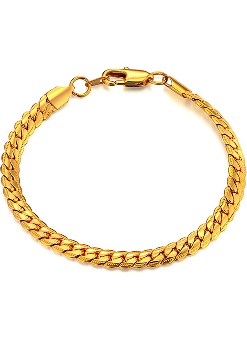 Takı Dükkanı Jewelry Store Crush Straw Flat Snake Yellow Men's Steel Bracelet Tag SCB19  - Image 1