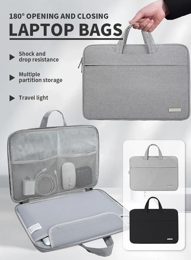 Stylish 13.3/15.6 Inch Laptop Bag, 180° Full Opening, Waterproof Design & Partition Storage, Portable Laptop Sleeve Case for Work & Travel  - Image 2