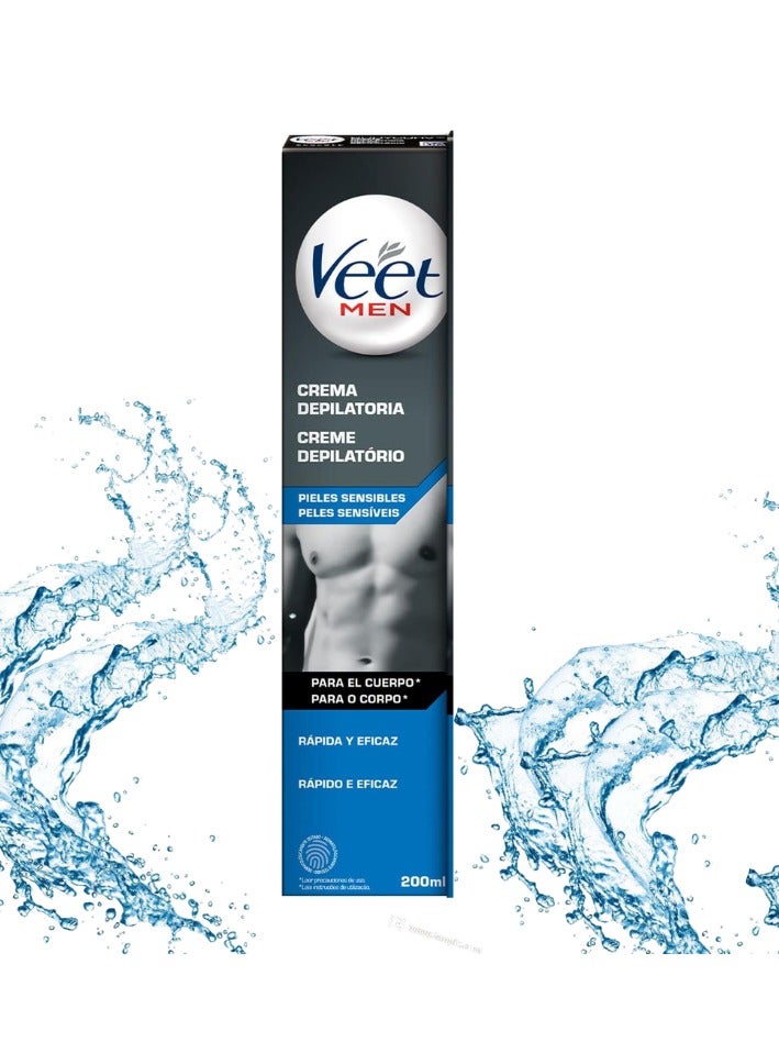 كريم فيت لإزالة الشعر للرجال للظهر والذراعين والساقين، للبشرة الحساسة، 200 مل - Image 1