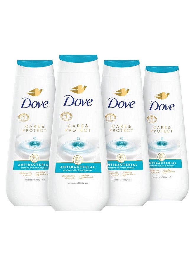 دوف غسول الجسم دوف للعناية والحماية المضاد للبكتيريا، 4 قطع لجميع أنواع البشرة، يحمي من الجفاف، 20 أونصة - Image 1