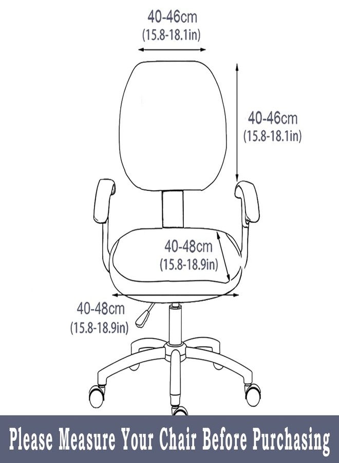 ITFRO Silver Grey Office Chair Cover Velvet Stretch 2 Piece Computer Desk Chair Cover Universal Rotating Gaming Chair Slipcover High Back Chair Seat Protector (Silver Grey) - Image 4