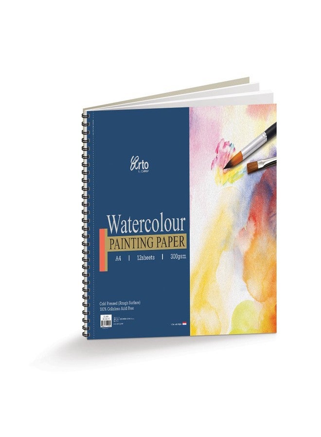 Campap ARTO Wire-O Watercolour book 100% Cellulose Cold Pressed Paper - 300 gsm - A4 size (12 sheets) - Image 1