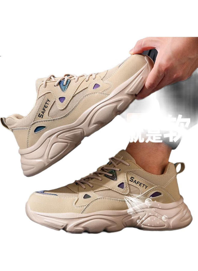 WELDON Shield Men'S Summer Breathable Anti-Smashing Steel Toe Anti-Stab Lightweight Soft Bottom Work Safety Shoes F123 44 - Image 3