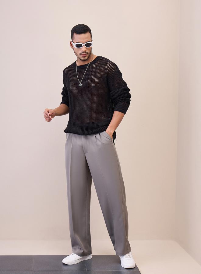 Mascln Sassafras Textured Oversized Crochet Sweater - Image 2