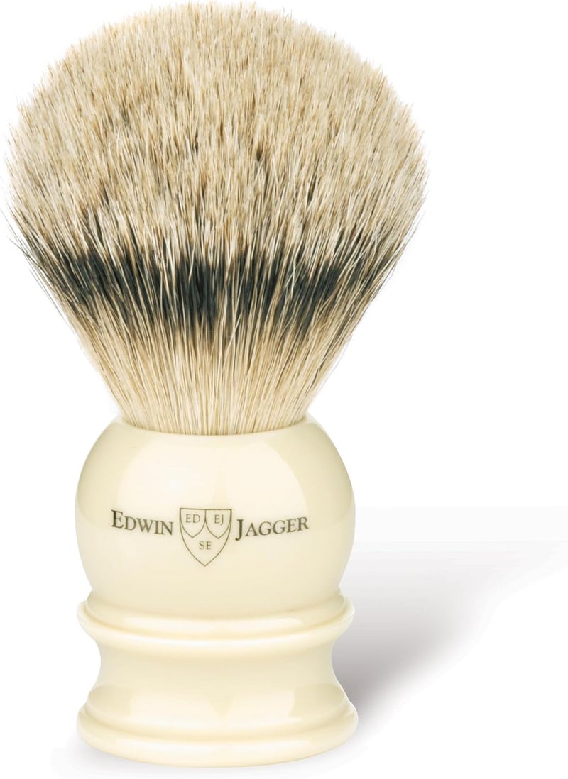 Edwin Jagger Ivory Shaving Brush Silver Tip - Image 1