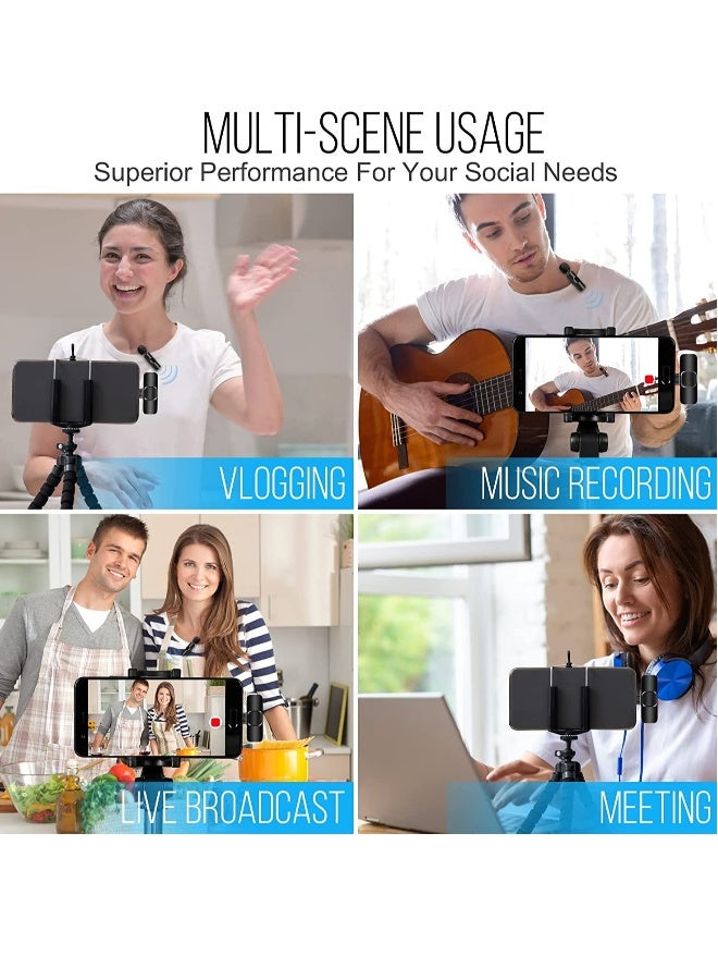 DUSALA Wireless Lavalier Microphone for iPhone Plug-Play Youtubers Facebook Live Stream Vloggers Interview Video Recording Noise Reduction Auto-syncs Clip-on Lapel Mic - Image 2