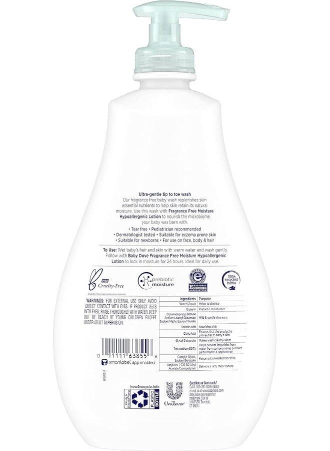 Baby Dove Sensitive Moisture Tip to Toe Wash and Shampoo 20 oz, Pack of 4 - Image 2