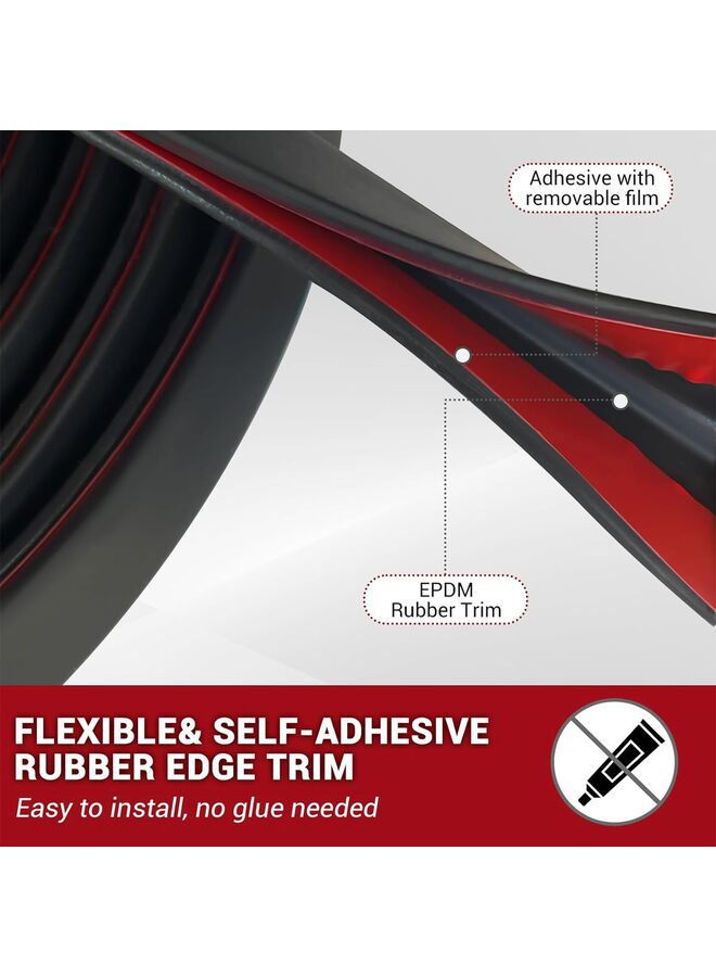 Rubber Edge Trim, Self-Adhesive Rubber Edge Trim, Edge Protector for Sheet Metal, EPDM Material(6M) - Image 2