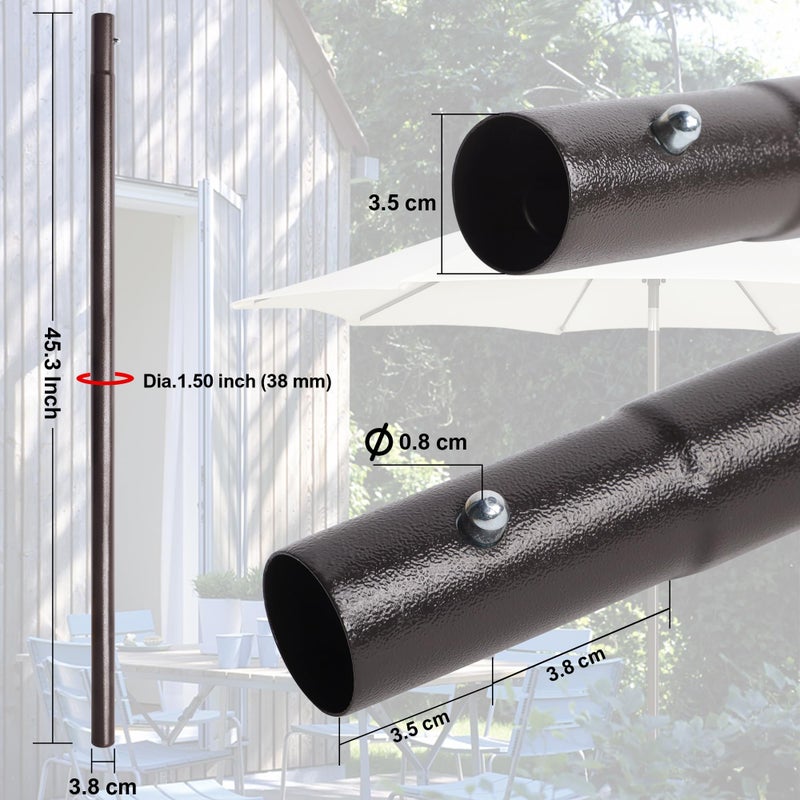 Blissun 43" Umbrella Replacement Lower Pole, Patio Umbrella Bottom Pole with Bullet Buckle, Only Compatible Umbrellas - Image 2