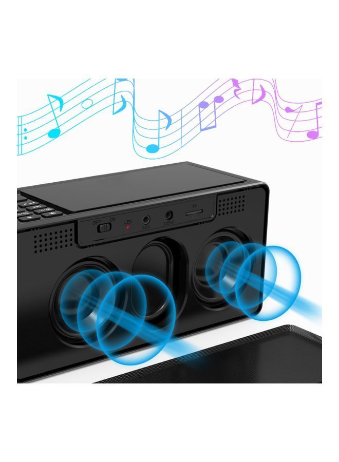 NIBEMINENT S91S Multi-Functional Bluetooth Speaker With Wireless Charging And Alarm Clock Function Black - Image 3