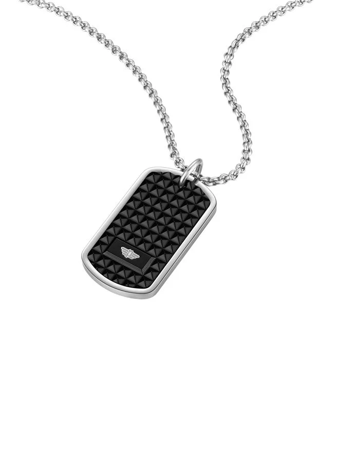POLICE Necklace For Men Stainless Steel With Black InlayPEAGN0010301