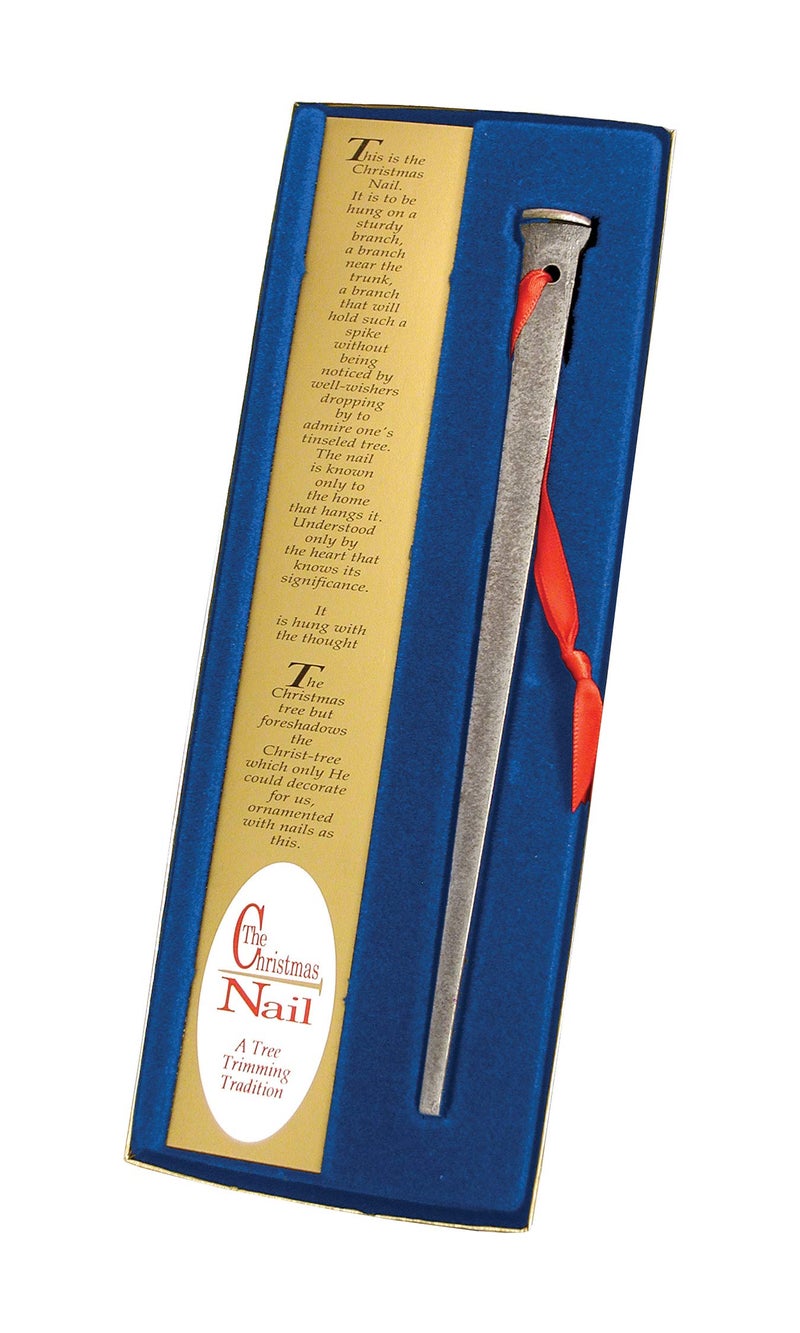 The Christmas Nail with Red Ribbon Hanger 1 x 45 Metal Hanging Ornament