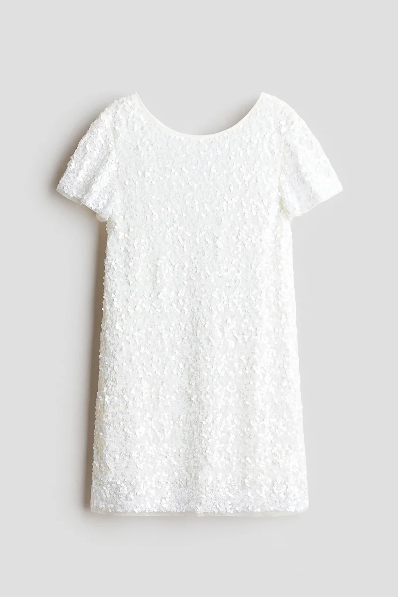 H&M Bow-detail sequined dress