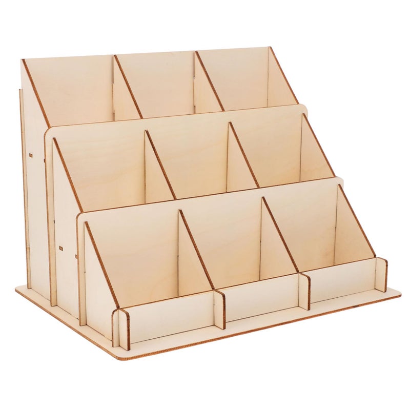 Wooden Business Card Holder Display Stand Elegant Solid Design for Desk Retail Events - Image 2