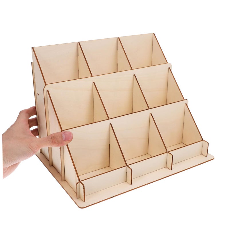 Wooden Business Card Holder Display Stand Elegant Solid Design for Desk Retail Events - Image 4