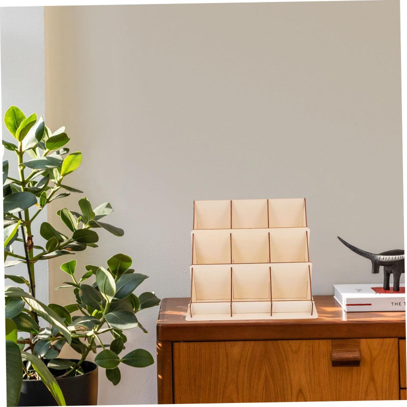 Wooden Business Card Holder Display Stand Elegant Solid Design for Desk Retail Events - Image 5
