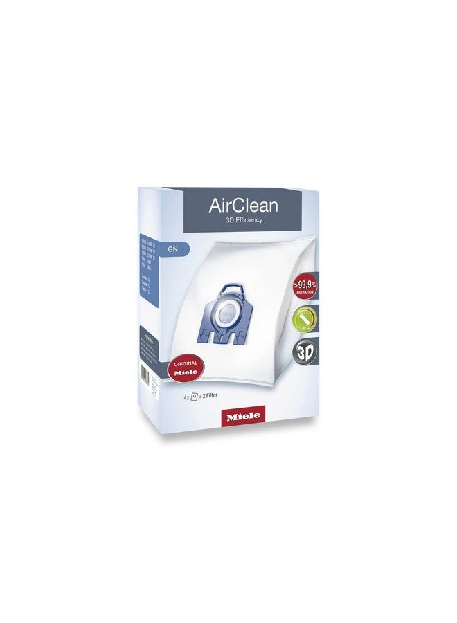 Miele Miele 10123210 AirClean 3D Efficiency Dust Bag, Type GN, 4 Bags & 2 Filters, White  - Image 2