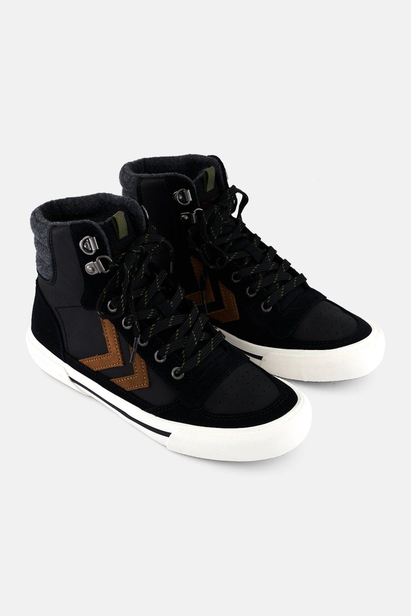 Hummel Kids Boy Stadil High Cuff Winter Lace Up Outdoor Shoes, Black - Image 1