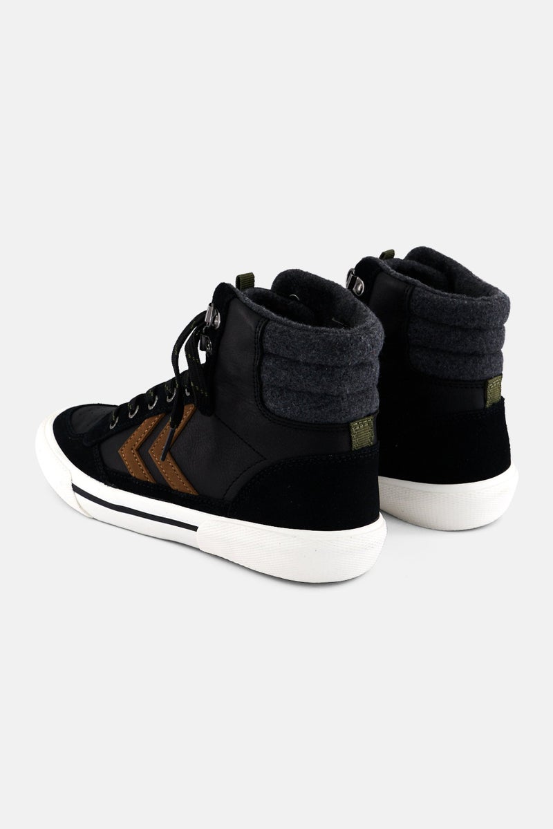 Hummel Kids Boy Stadil High Cuff Winter Lace Up Outdoor Shoes, Black - Image 2