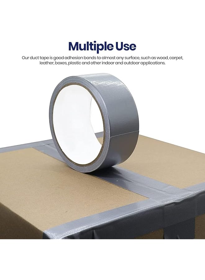 مارك 4 لفات شريط لاصق 2 بوصة × 15 ياردة شريط لاصق قوي فضي للتغليف في المطبخ والمنزل والمكتب والاستخدام الداخلي والخارجي - Image 4