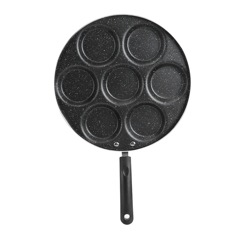 7 Holes Frying Pan Non Stick Fried Eggs Cooking Pan Burger Mold Household Kitchen Cookware - Image 1
