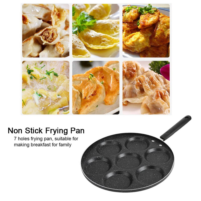 7 Holes Frying Pan Non Stick Fried Eggs Cooking Pan Burger Mold Household Kitchen Cookware - Image 3