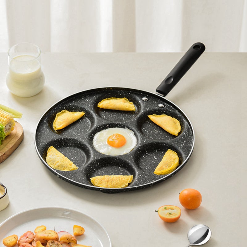 7 Holes Frying Pan Non Stick Fried Eggs Cooking Pan Burger Mold Household Kitchen Cookware - Image 4