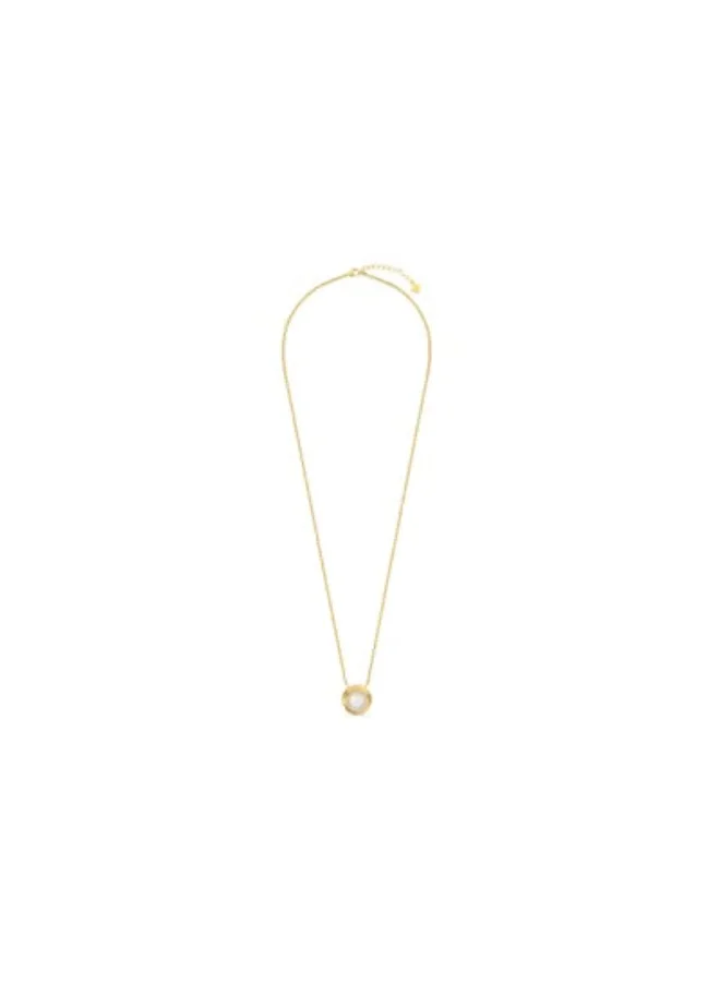 Guy Laroche Victoria Gold Plated White Mother-of-pearl and Crystals Necklace for Women 500mm