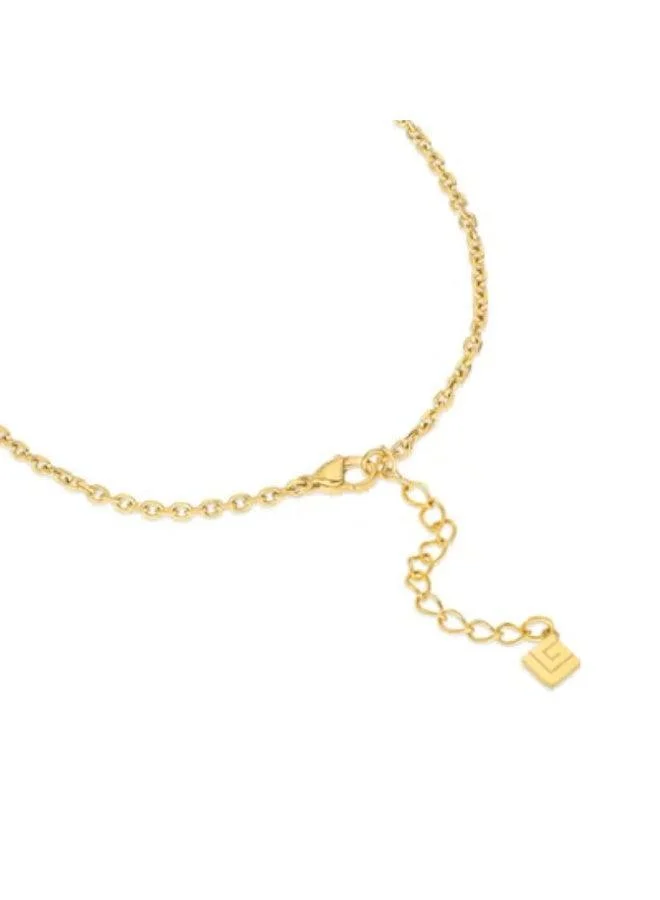 Guy Laroche Victoria Gold Plated White Mother-of-pearl and Crystals Necklace for Women 500mm