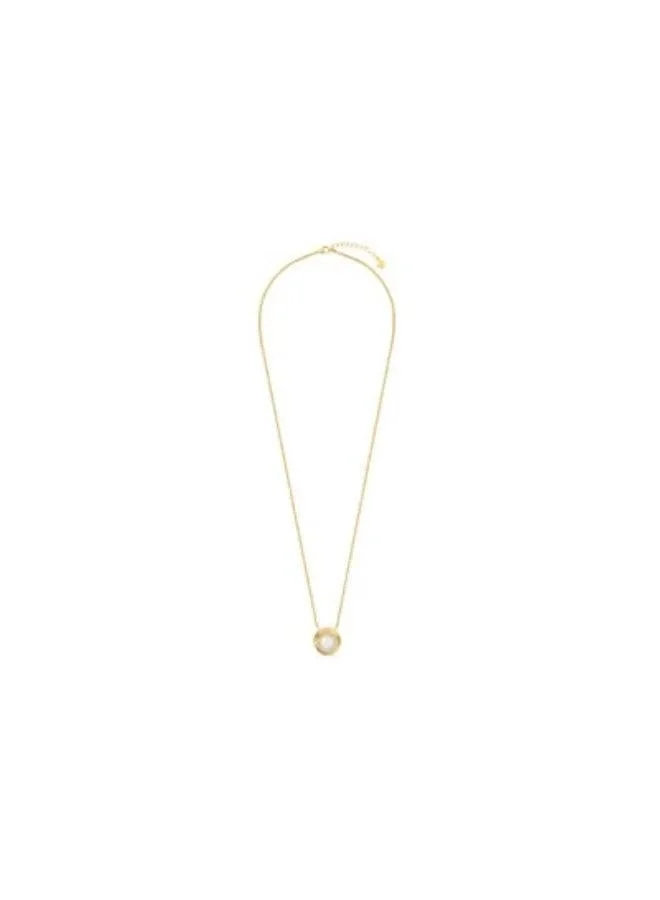 Guy Laroche Victoria Gold Plated White Mother-of-pearl and Crystals Necklace for Women 500mm