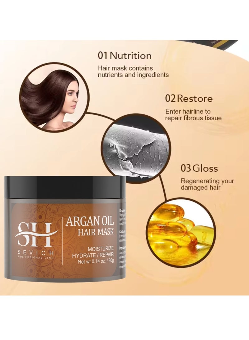 Sevich 80g Argan Oil Hair Mask Hydrate Moisturize and Repair Damaged Hair Argan Oil Hair Mask Color Treated Natural Hair Repair Hair Mask Keratin Hair and Scalp Treatment Deep Hair Care Mask - Image 5